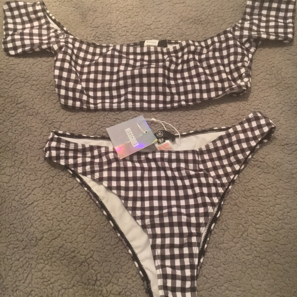 Gingham Bardot Bikini set